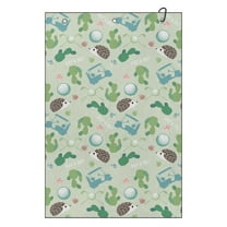 Yuyamidu Cute Hedgehog Golf Club Towel Golf Ball Towels Coral Velvet Golf Accessories Soft Comfortable Fabric Lightweight and Easy to Carry for Tournament Travel, Green