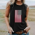thumbnail image 2 of TDYHUAO American Flag Tank Tops for Women 4th of July Shirts USA Stars Stripes Print Sleeveless O-Neck T-Shirt Patriotic Tees, 2 of 4