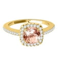 thumbnail image 2 of Mauli Jewels Engagement Rings for Women 1.10 Carat Halo Morganite And Diamond Engagement Wedding Ring 4 prong 14k Yellow Gold, 2 of 6