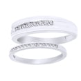 thumbnail image 2 of AFFY Round Cut White Natural Diamond His and Hers Wedding Band Set in 14K White Gold (0.38 Cttw), 2 of 2
