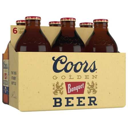 Coors Banquet American  Beer, 6 Pack, 12 fl oz Glass Bottles, 5% ABV