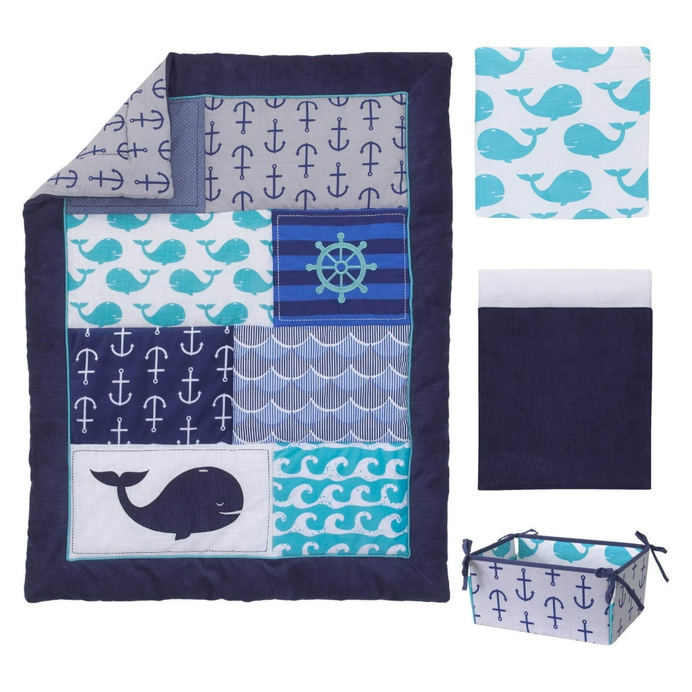 Set Sail Nautical 4 Piece Nursery Crib Bedding Set by Nautica Kids