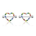 thumbnail image 4 of AB Gem Paved Heart Nipple Shield Ring Piercing jewelry 14 Gauge 3/4" Length - 2, 4 of 8