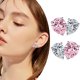 thumbnail image 2 of Pendientes de botón para mujer Pendientes de botón con forma de corazón y circonita cúbica, modernos para aniversario o cumpleaños, 2 of 8