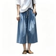 thumbnail image 2 of Zulora Women's Wide Leg Culotte Jeans High Waisted Baggy Denim Pants Loose Fit Cropped Trousers Casual Summer Loose Pants, 2 of 6