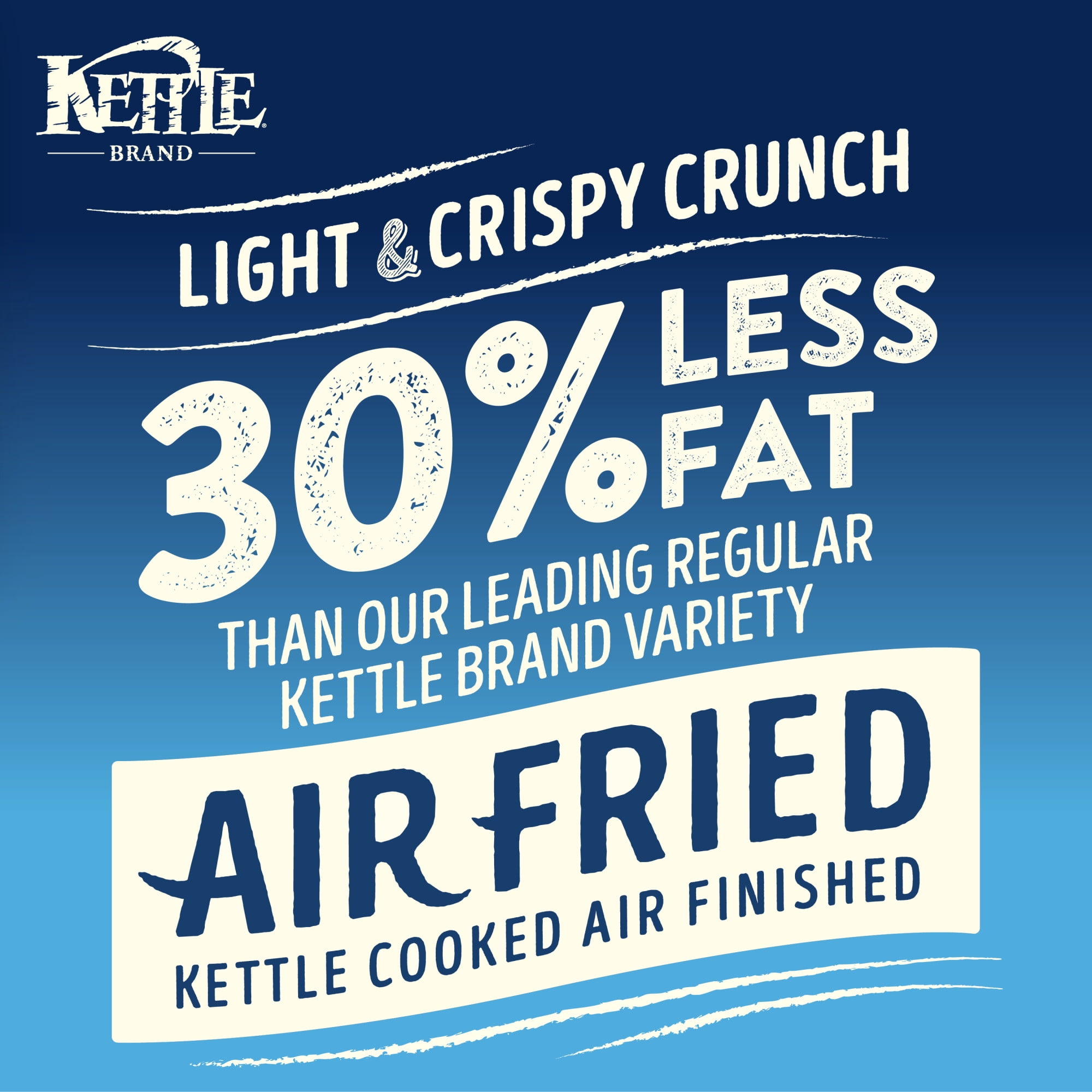 (3 pack) Kettle Brand Potato Chips, Air Fried Sea Salt & Vinegar Kettle Chips, 6.5 oz Bag