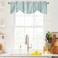 thumbnail image 3 of Aqua Grey Stripe Tie Up Valance Curtains for Windows, Kitchen Curtains Window Treatments, Farmhouse Minimalist Striped Short Window Shades Valances for Bedroom Bathroom Cafe 42"x12", 3 of 8
