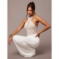 thumbnail image 6 of White Sleeveless High-Neck Lace Sheer Asymmetrical Maxi Dress For Women Elegant Evening Party Dress, 6 of 7