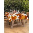 thumbnail image 2 of Outdoor Tablecloth with Umbrella Hole and Zipper, Thanksgiving Rectangle Table Cloth 52x70 Inch Waterproof Tablecloth, Fall Orange Pumpkin Maple Leaves Farmhouse Picnic Table Cover for Patio Camping, 2 of 7