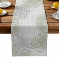 thumbnail image 2 of Burlap Table Runner 36 Inches Long,Vintage Sage Green Chrysanthemum Non-Slip Kitchen Table Runners for Dining Room Everyday Use Party Table Decorations Abstract Flower, 2 of 9