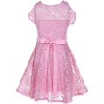 thumbnail image 2 of Flower Girl Dress Lovely with Floral Lace Chiffon Skirt for Little Girl Rose 2 JK20.53S, 2 of 3