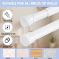 thumbnail image 3 of Curtain Rod, Shower Curtain Rod, 41.3-74.8" Adjustable Curtain Rods for Windows No Drilling, Adjustable Curtain Rods for Windows, Suit for Window, Kitchen, Closet, Doorway, 3 of 6