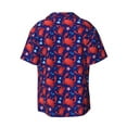 thumbnail image 4 of Goofa Cute Crabs Printed Men's Casual Short-sleeved Shirt,Lightweight Breathable Button-down,Summer Casual men's top,Versatile Fashion shirt-X-Large, 4 of 7