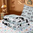 thumbnail image 5 of meiyoeat Blue Plaid Farm Cow Zipper Twin Comforter Sets with Fitted Sheet and 2 Pillowcases,Cute Animal Print Zipper Bedding Set For Girl,Reversible,4 Pieces, 5 of 7