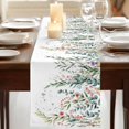 thumbnail image 3 of Table Runners 70 Inches Long Dress Scarves, Green Leaves Farmhouse Coffee/Dining/Kitchen Table Decor, Holiday Table Runner, Eucalyptus Leaves Weeping Summer Botanical 13x70 Inch, 3 of 9