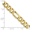 thumbnail image 2 of 10k Solid Yellow Gold 6.25mm Flat Figaro Chain Necklace 22 Inch Chain Necklace for Women and Men, 2 of 2