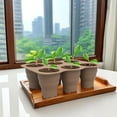thumbnail image 5 of 2 Pack Silicone Seed Starter Tray, 6 Large Cells Reusable Microgreens Growing Trays Bonsai Plant Starter Kit Flexible Seedling Germination Cup for Indoor Plant Propagation, Beige, 5 of 8