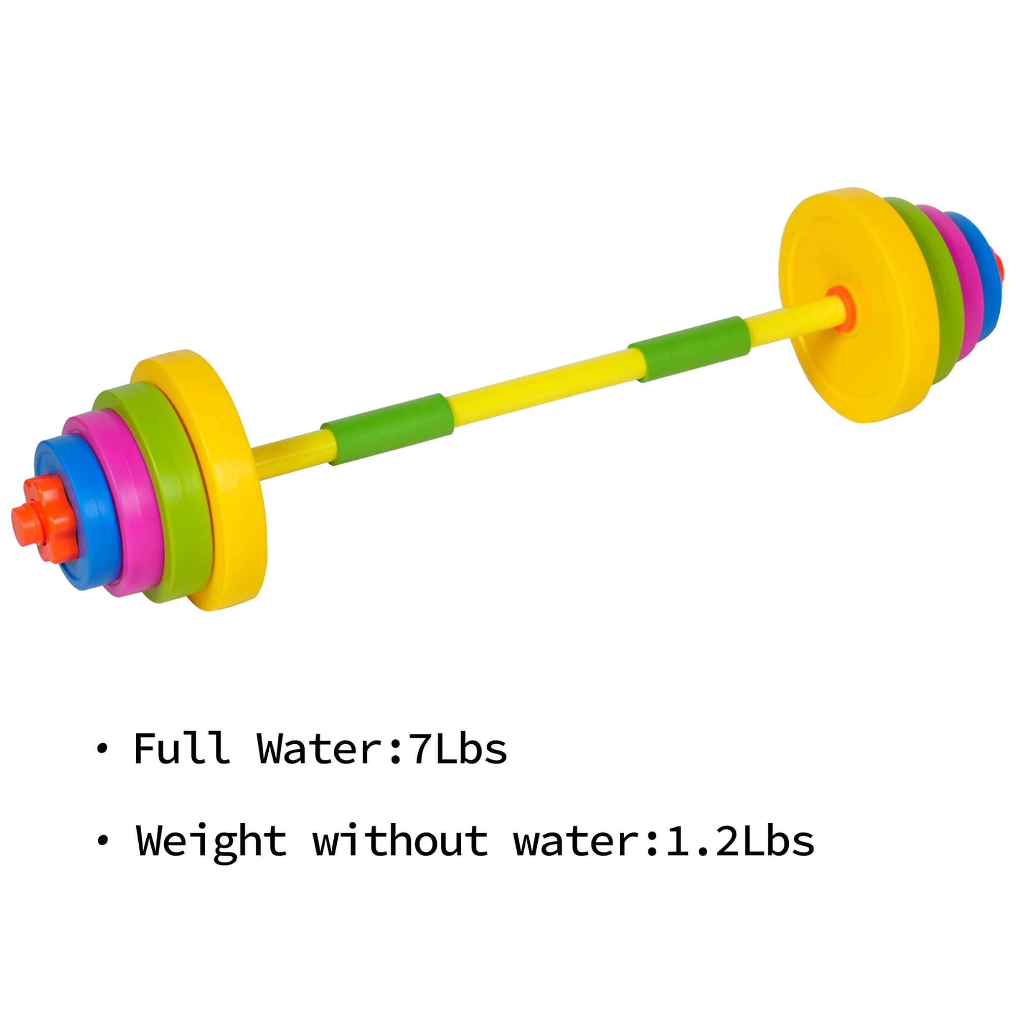 Easy Playhouse: Kids Weight Bench Press - Colorful Adjustable Barbell Rack, Toy Exercise Equipment, Water-Sand Fillable Plates, Foam Wrapped Frame