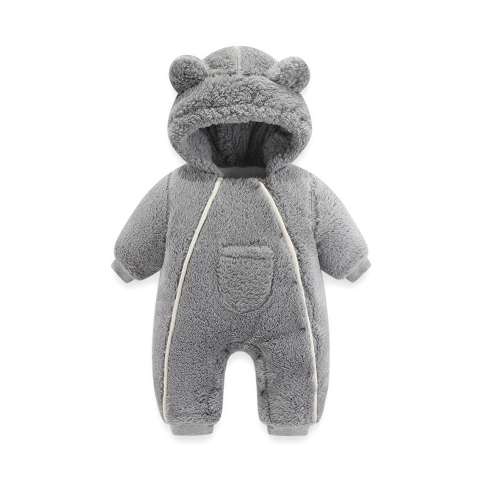 Gunia Newborn Baby Bear Onesie Outfit Suit Romper Thick Romper Hooded Coat Warm Outwear Autumn For Girls Boys Winter Snowsuit Clothes