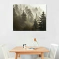 thumbnail image 2 of JRXY Forest Picture Canvas Wall Art: Foggy Mountain Landscape Misty Pine Trees Artwork Large Dark Nature Painting Photography Print for Modern Living Room Bedroom Bathroom 20x16 inch Picture 3, 2 of 4