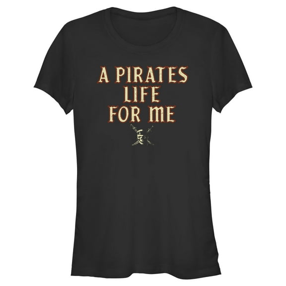 Junior's Pirates of the Caribbean: Curse of the Black Pearl A Pirates Life for Me  Graphic Tee Black 2X Large