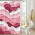 thumbnail image 4 of Fabric Shower Curtain, Gradient Ocean Waves Pink Gradient Waves Shower Curtains with 12 Hooks Waterproof Machine Washable Bath Curtains for Bathroom,36 x 78in, 4 of 6