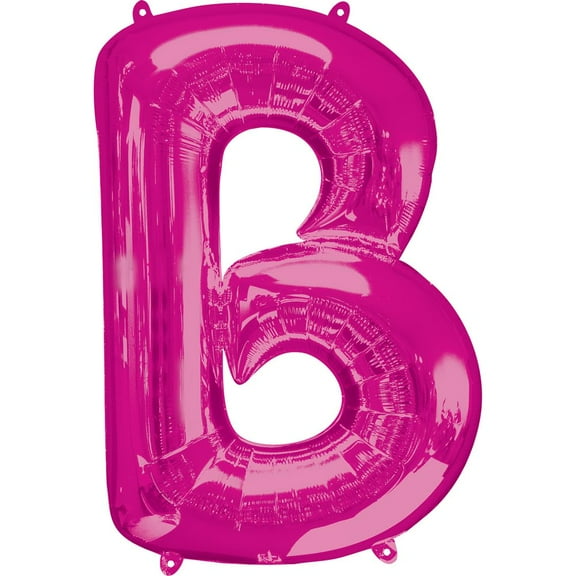 Giant Pink Letter B Foil Balloon 34"