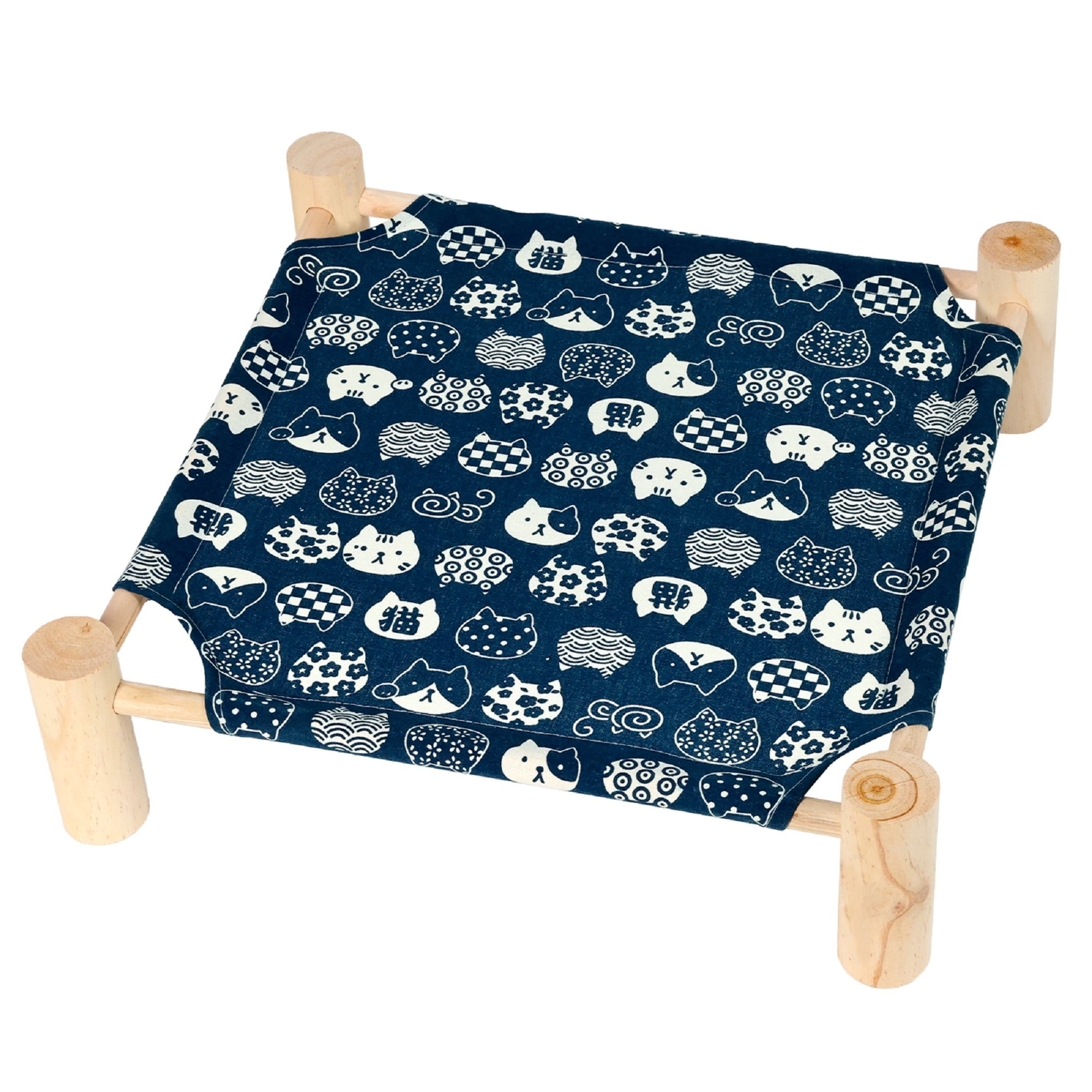 Cat and Dog Hammock Bed Small Dog Bed, Wooden Cat Elevated Cooling