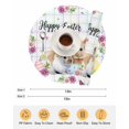 thumbnail image 6 of 15 Inch Round Placemats Set of 6, Easter Rabbits Non Slip Heat Insulation PP Table Mats, Cute Bunny Faisy Leaf Eggs Spring Colorful Plaid Washable Place Mats for Kitchen Dining Party Table Decor, 6 of 7
