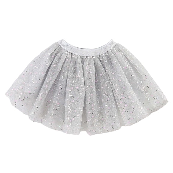 Girls Tiered Skirt With Sparkling Sequins Party Dance Performance Tutu Skirt Toddler Kids Clothes