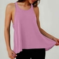 thumbnail image 6 of MIXUE Boho Tops For Women Summer Solid Color Round Neck Sleeveless Sports Yoga Vest Pullover Shirts For Women T Shirts Holiday Wear,Purple,L, 6 of 7