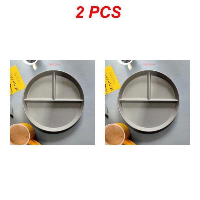 1/2 Pcs Assiette Divisée en 3 Portions Réutilisable Ronde pour Adultes 3 Compartiments Style Micro-Ondes J 2 Pcs