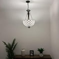 thumbnail image 3 of Tiffany Pendant Lights Ceiling Light White Stained Glass Crystal Beans LED Bulbs Included for Dining Room Living Room Bedroom 16"W*16"D*60"H, 3 of 8