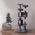 thumbnail image 3 of Pet-Story 59" Cat Tree, Cat Tower with Scratching Ball, Plush Cushion, Ladder and Condos for Indoor Cats, Gray, 3 of 9