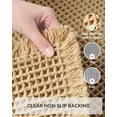 thumbnail image 4 of Bailu Waffle Bath Mat Rug, Super Absorbent Non-Slip Bath Mat, Bathroom Rug for Bathroom Floor Next to Tub, 18" x 26", Khaki, 4 of 6