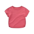 thumbnail image 5 of Shadoumai Girl Tops Size 6 Letter Print Boat Neck Shirt Short Sleeve T Shirt Fashion Holidays Tops T-Shirts Toddler To Big Kid, 5 of 9