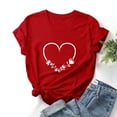 thumbnail image 4 of LEBONYARD Womens Tops Summer white blouse spring,Women Girls Plus Size Sunflower Print Tees Short Sleeve T Shirt Blouse Tops Red XXL, 4 of 8