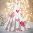 thumbnail image 2 of LWavelet 2026 Valentine's Ruffled Heart Dress, Women's Romantic Rose Pattern Sleeveless A Line Flowy Sundresses White 2XL, 2 of 4