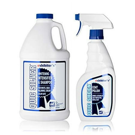 UPC: 0722424545270 | exhibitor s Quic Silver 64 Ounce Quic Sheen 16 Ounce Exhibitor Value Pack Revolutionary Shampoo For Dogs And Horses For The Ultimate Value