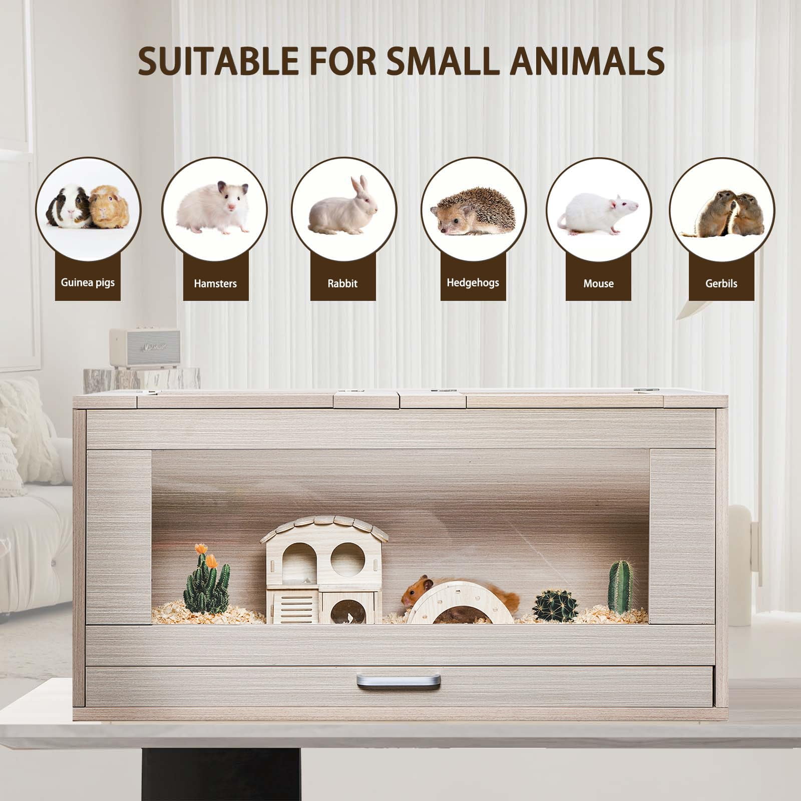 Spacious Multi-Functional Small Animal Cage – Includes Storage, Acrylic Panels, And Easy Cleaning For Hamsters, Guinea Pigs, And Chinchillas
