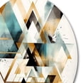 thumbnail image 3 of Designart "Boho Greens Triangular Intrigue IV" Modern Geometric Round Metal Art, 3 of 5
