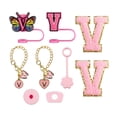 thumbnail image 2 of TidBay 9Pcs Portable Straw Stopper Set Letter Butterfly Design Cup Accessories for 30oz 40oz Cups Reusable Cartoon Silicone Straw Lids Chain Charm, 2 of 8