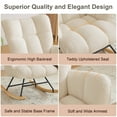 thumbnail image 5 of Nursery Rocking Chair Teddy, Upholstered Glider Rocker with High Backrest, Comfortable Stylish Accent Armchair with Padded Seat for Living Rooms, Bedrooms, Offices Ivory, 5 of 6