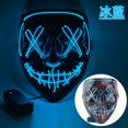 thumbnail image 1 of Máscara Led de neón luminosa para Halloween, máscaras para fiesta de carnaval, máscaras luminosas luminosas en la oscuridad, máscaras divertidas, suministros para disfraces de Cosplay, 1 of 4