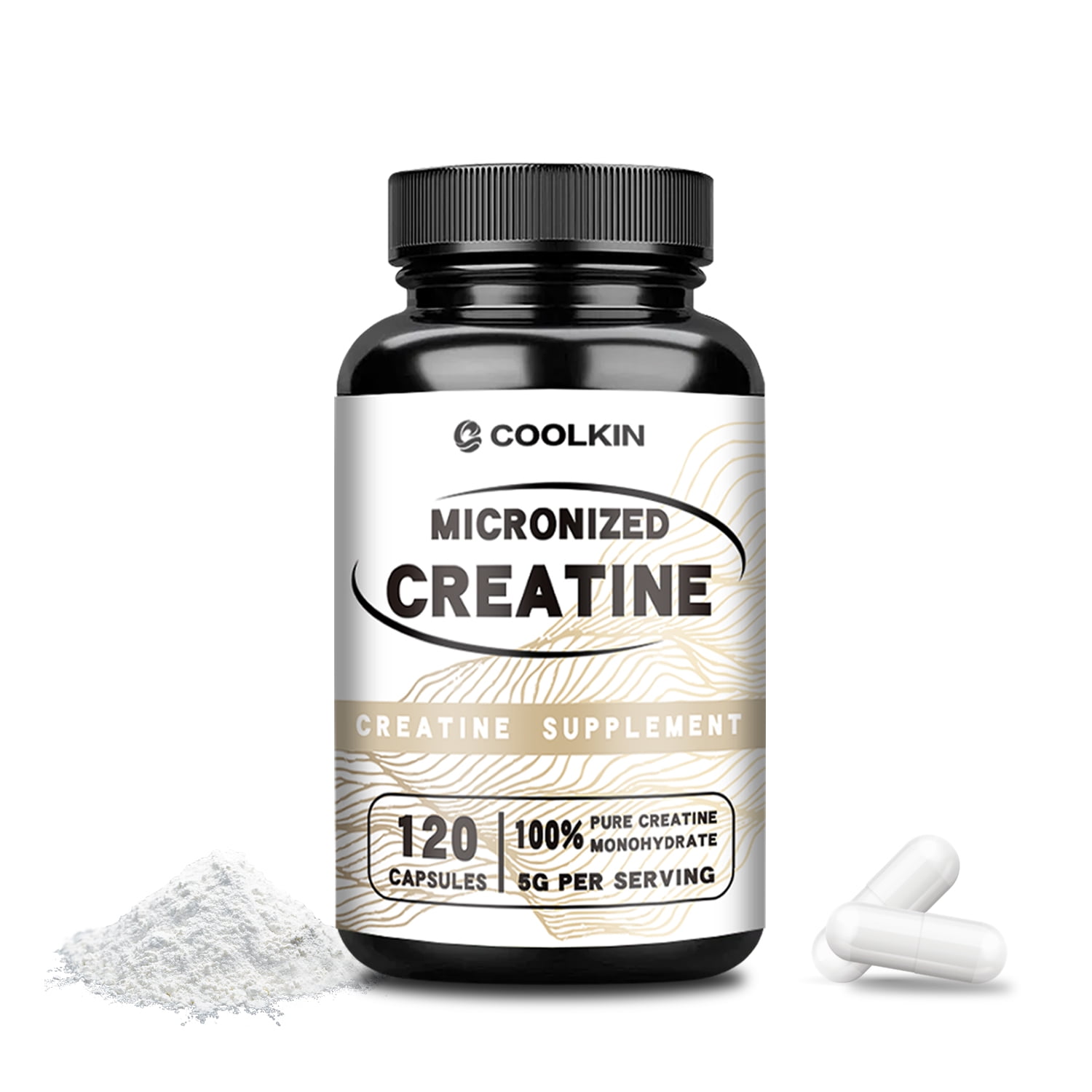 Micronized Creatine Capsules - Muscle Building Support, Improve Performance & Strength - 120 Capsules