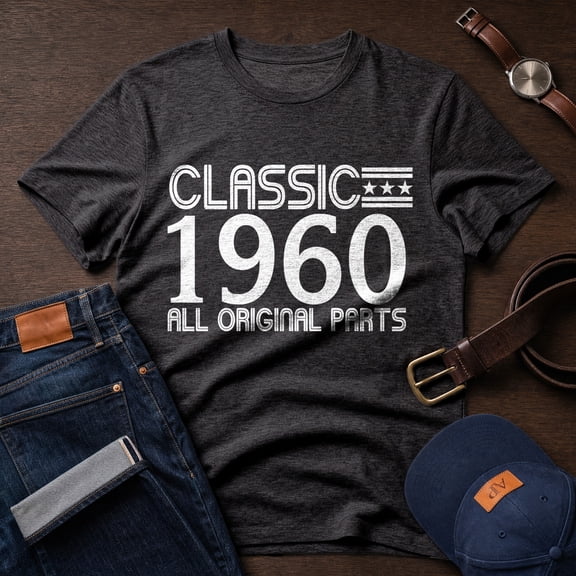 Jollimate Classic 1960 Shirt for Men, Vintage Birthday Tee, Graphic T-Shirt, Retro Gift for Dad
