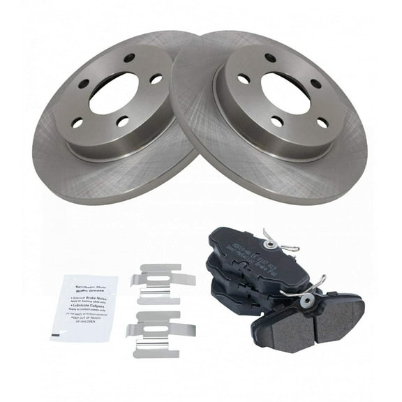 TRQ Rear Brake Pad & Rotor Kit Brake Pads Brake Rotor Semi-Metallic Fits Select 1993-2007 Ford Taurus 1993-2002 Lincoln Continental 1993-2005 Mercury Sable