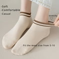 thumbnail image 5 of YooGuoGuo No Show Socks 5 Pairs for Women 5-10 Casual Retro Stripe Ankle Thin Low Cut Cotton Summer Breathable Athletic, 5 of 7