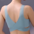 thumbnail image 3 of ByworldtasicNo Boundaries Womens Seamless Wireless Bra Wide Shoulder Strap V Neck Padded Support Bra Closure Daily Breathable Bra, 3 of 8