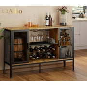 Aiho 28.8 "H Wine Bar Cabinet with Racks and Glass Holder for Kitchen, Living Room - Retro